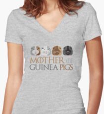 Mother of Guinea pigs Women's Fitted V-Neck T-Shirt