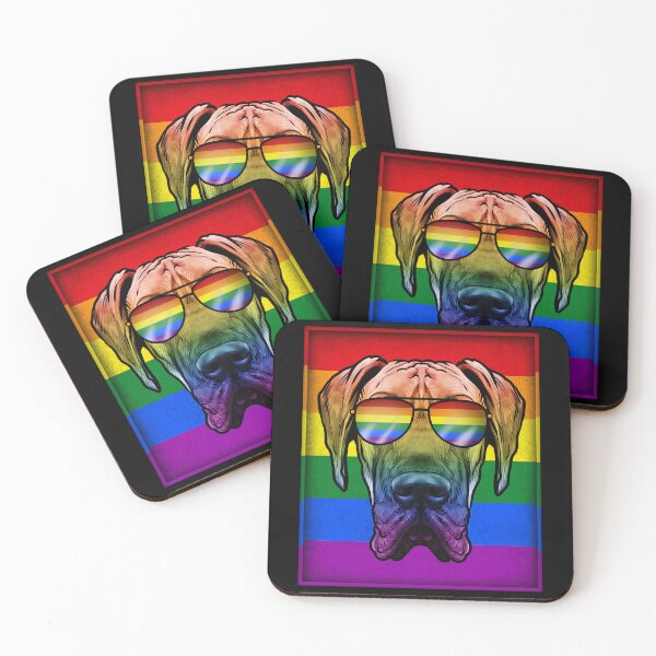 Item preview, Great Dane Dog Rainbow LGBT Gay Pride Flag designed and sold by Delightfully Cynical.