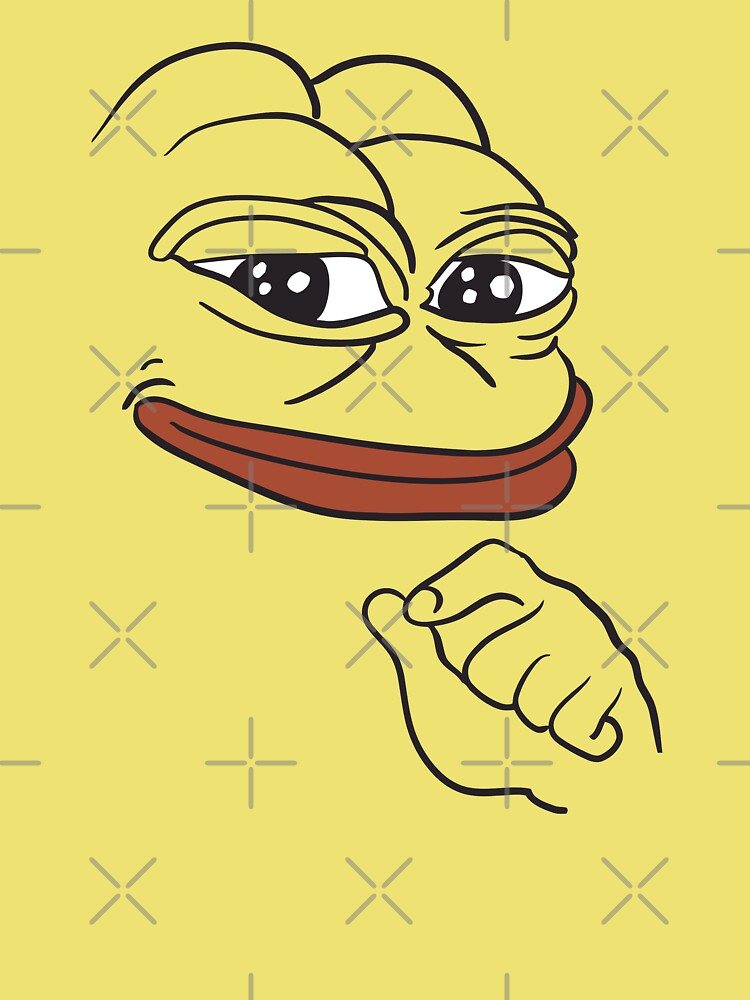 Pepe The Frog Smug Face With Smile And Hand On Chin Meme Kekistan All Over  Print Green Twist Bandeau Bikini Top