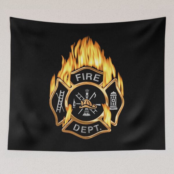 Item preview, Flaming Gold Firefighter Badge designed and sold by Jerry Lambert.