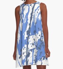 Color blot spots BLUE A-Line Dress
