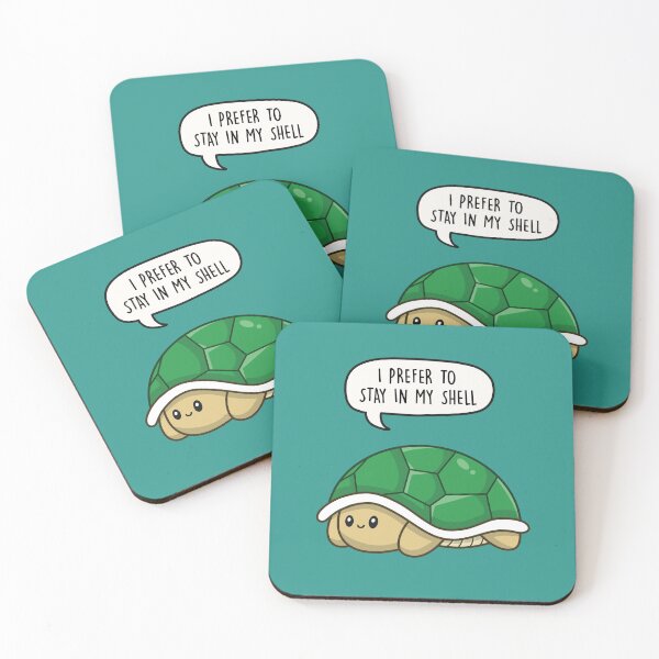 Item preview, I prefer to stay in my shell - Cute introvert turtle Pun designed and sold by LEFDDesigns.