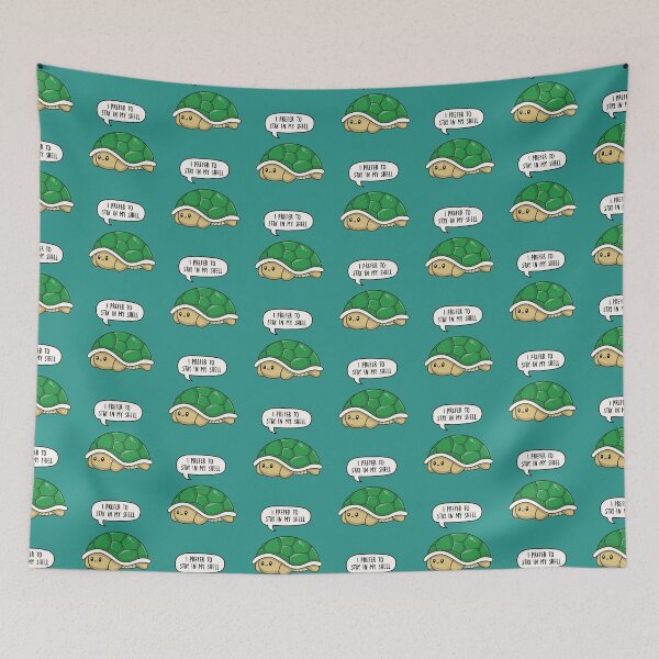 Item preview, I prefer to stay in my shell - Cute introvert turtle Pun designed and sold by LEFDDesigns.