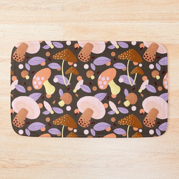 Item preview, Brown and purple mushroom pattern designed and sold by Home Cyn Home.