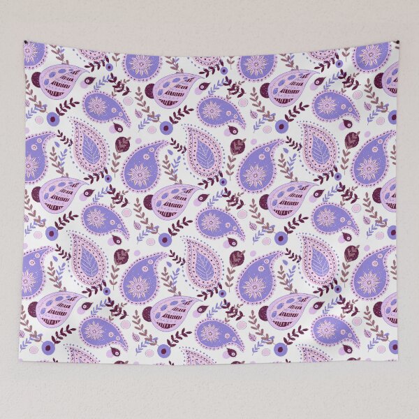 Item preview, Purple floral paisley pattern designed and sold by Home Cyn Home.
