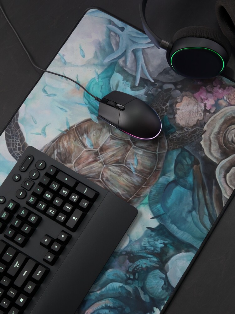 Thumbnail 4 of 5, Mouse Pad, Turtle Swim designed and sold by sadiejames.