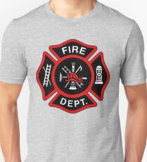 Red Fire Department Badge Unisex T-Shirt