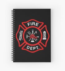 Red Fire Department Badge Spiral Notebook