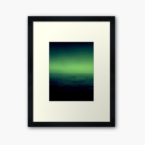 Ocean ombre in green Framed Art Print