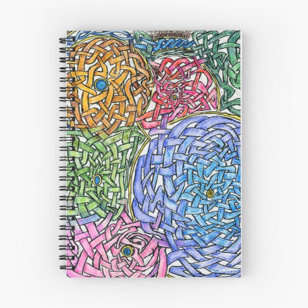 Artikelvorschau, Abstrakte Kreisknotenarbeit in Tinte und Aquarellstift entworfen und verkauft von Crystal Odenkirk.
