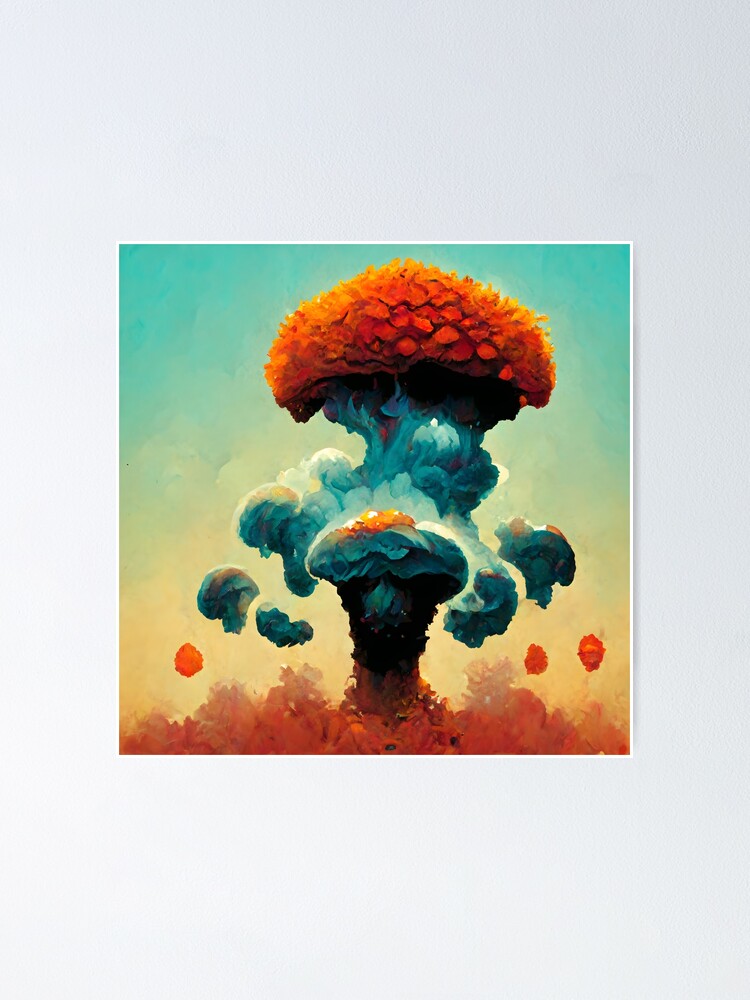Mushroom Clouds Poster For Sale By Foodcolored Redbubble 5647