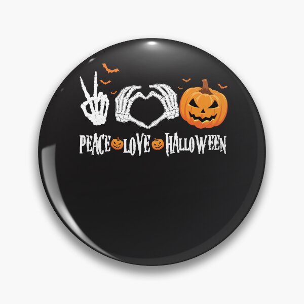 Item preview, Halloween Peace Love Halloween Skeleton Hand Scary Pumpkin designed and sold by ElizabethxJime.
