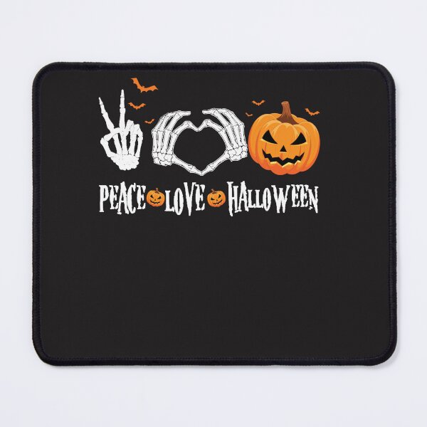 Item preview, Halloween Peace Love Halloween Skeleton Hand Scary Pumpkin designed and sold by ElizabethxJime.