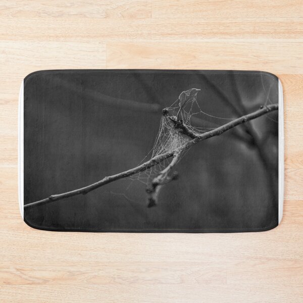 Item preview, Spiderweb on a branch in black and white photography designed and sold by riku05830.