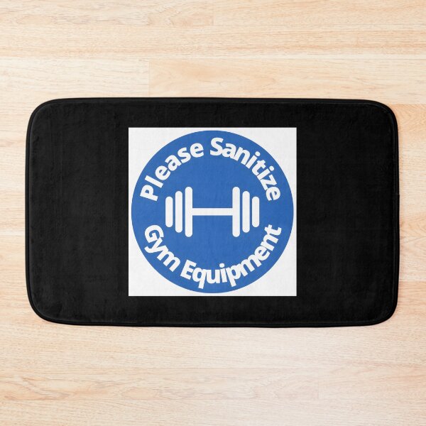 Item preview, Please Sanitize gym equipment - Rounded Sign, Blue and White Poster designed and sold by brazaoofosuae.