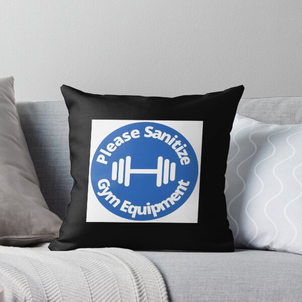 Item preview, Please Sanitize gym equipment - Rounded Sign, Blue and White Poster designed and sold by brazaoofosuae.