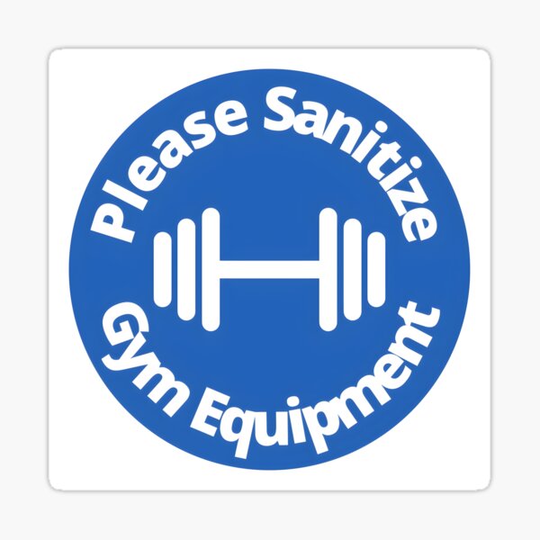 Artikel-Vorschau von Bitte desinfizieren Sie die Fitnessgeräte - abgerundetes Schild, blau-weißes Poster, designt und verkauft von brazaoofosuae.