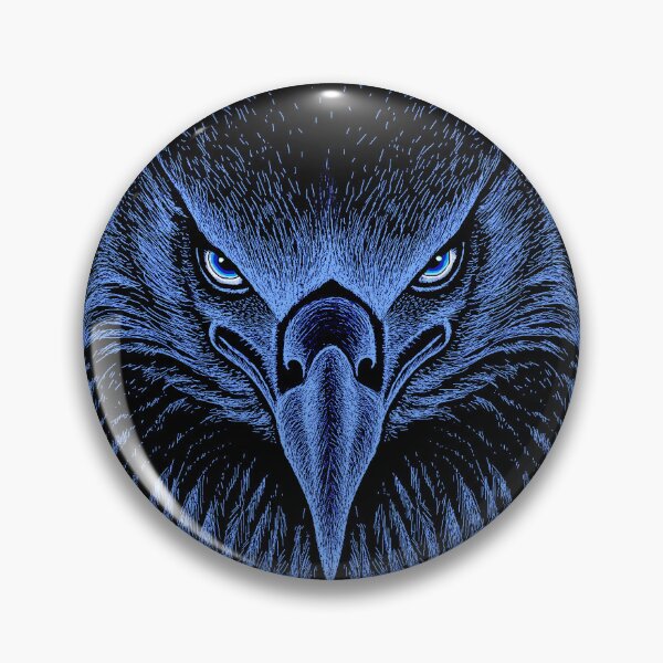 Item preview, AWESOME INTENSE EAGLE PORTRAIT med blue designed and sold by THE AMERICAN TEEVANGELIST.