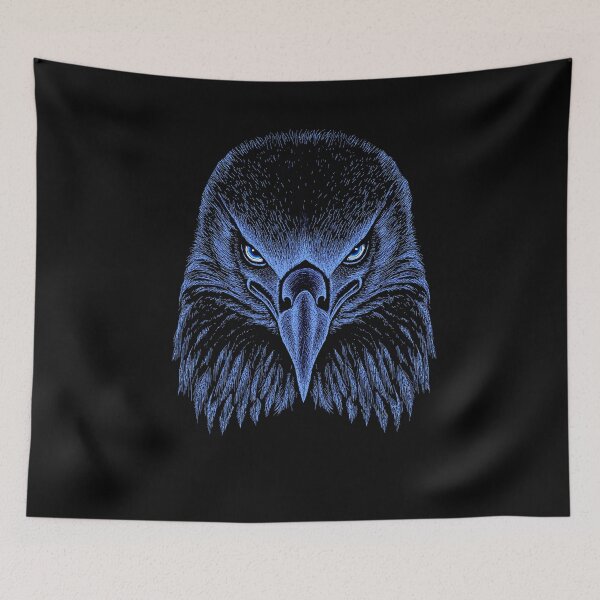 Item preview, AWESOME INTENSE EAGLE PORTRAIT med blue designed and sold by THE AMERICAN TEEVANGELIST.