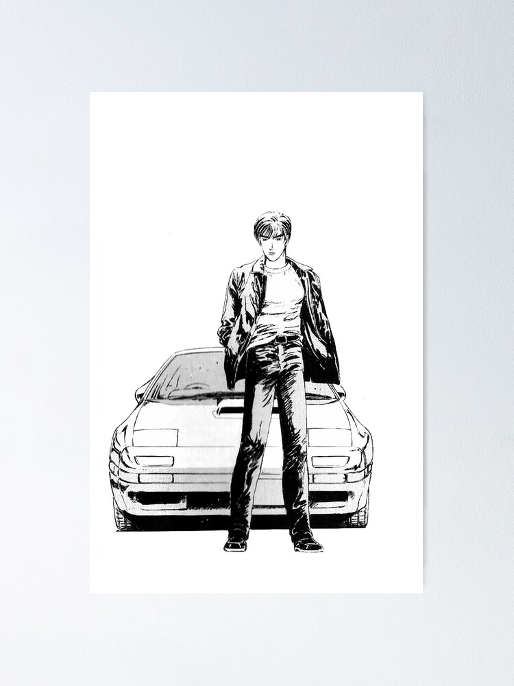Initial D Anime' Poster, picture, metal print, paint by Bad Smoker