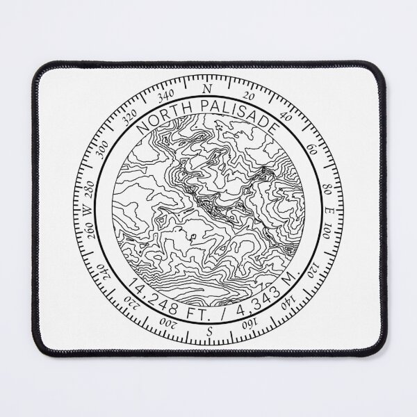 Item preview, North Palisade Summit Topo Map Badge designed and sold by BagOfPeaks.