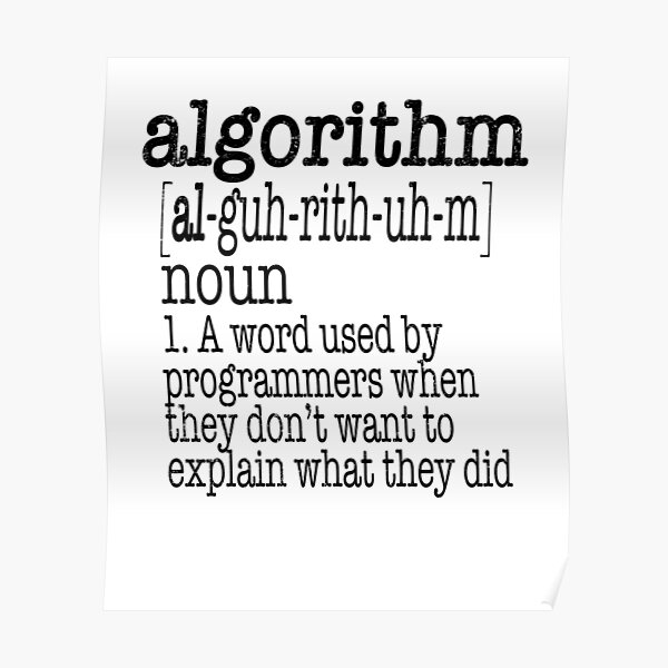 Algorithm Computer Programmer Definition Poster