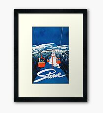 Stowe vertmont vintage sking ski travel poster sticker Framed Print