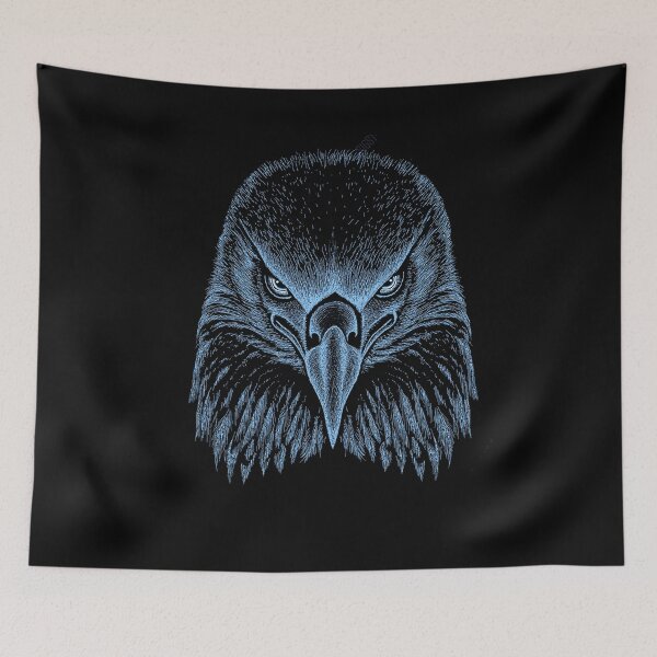 Item preview, AWESOME INTENSE EAGLE PORTRAIT lt blue designed and sold by THE AMERICAN TEEVANGELIST.