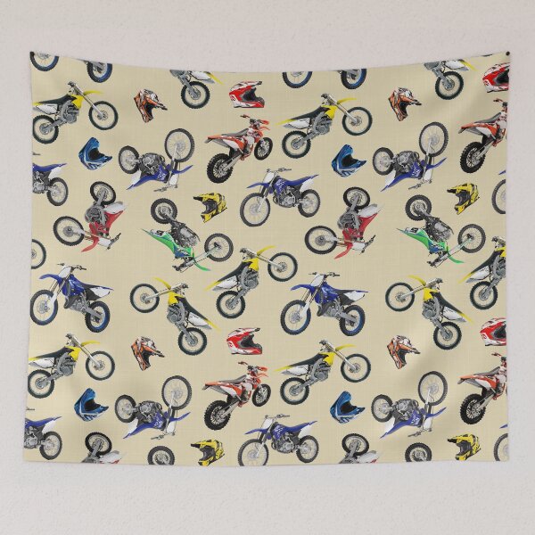 Item preview, Motocross Bikes And Helmets Pattern designed and sold by KeeleyEdwards47.