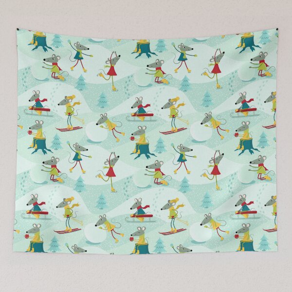 Item preview, Mouses Skiing Skating Pattern designed and sold by KeeleyEdwards47.