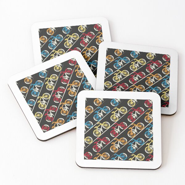 Item preview, Multicolor Bicycles On Black Background Pattern designed and sold by KeeleyEdwards47.