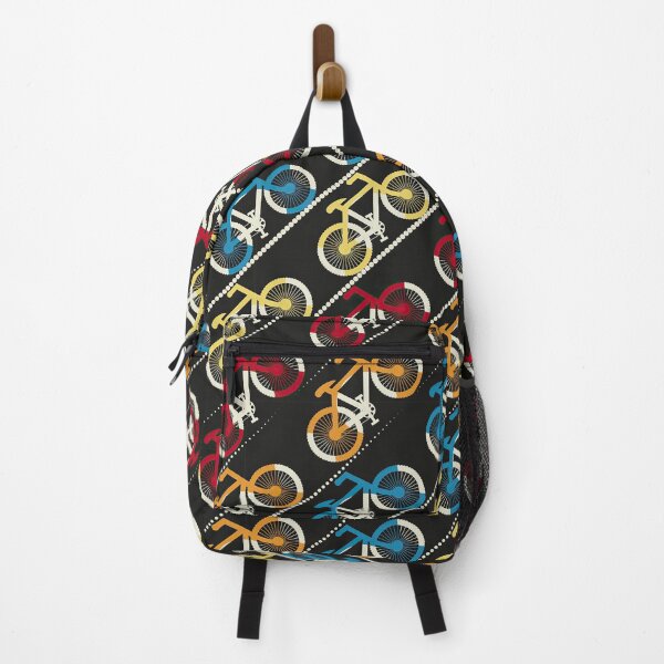 Item preview, Multicolor Bicycles On Black Background Pattern designed and sold by KeeleyEdwards47.