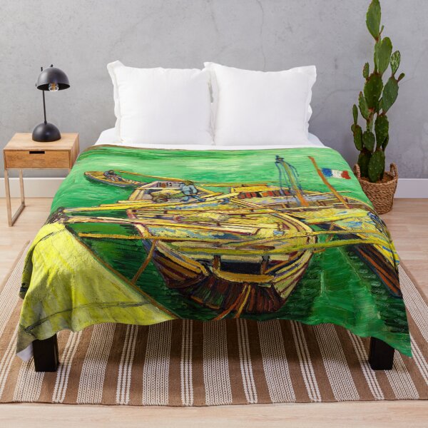 Item preview, Quay with Men Unloading Sand Barges - Vincent van Gogh designed and sold by SimpleJoyStyle.
