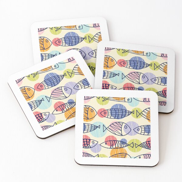 Item preview, Multicolor Fish Lines Pattern designed and sold by KeeleyEdwards47.