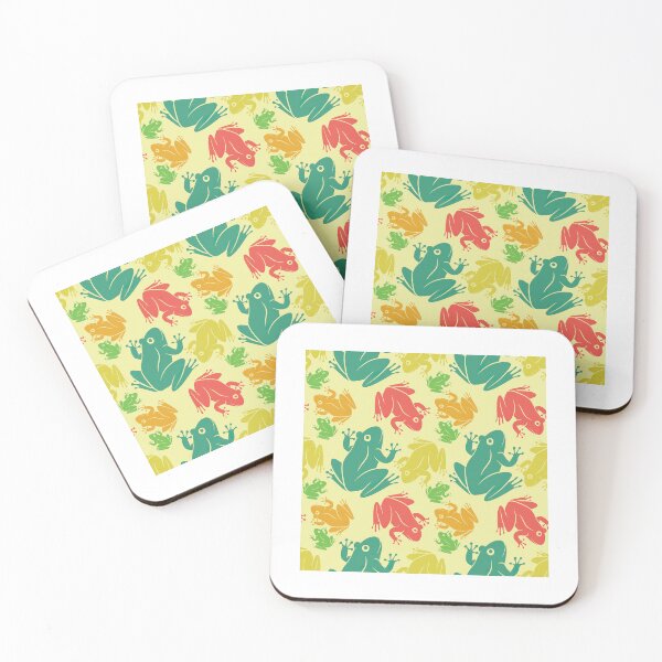 Item preview, Multicolor Frogs On Yellow Pattern designed and sold by KeeleyEdwards47.