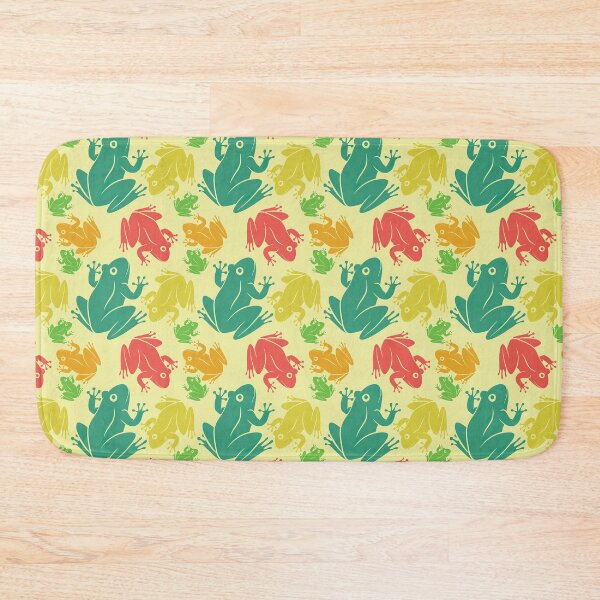 Item preview, Multicolor Frogs On Yellow Pattern designed and sold by KeeleyEdwards47.