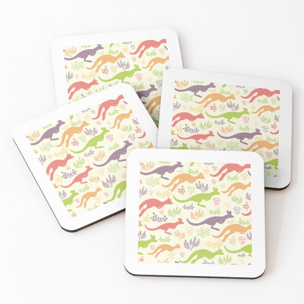 Item preview, Multicolor Kangaroo Plant Silhouettes Pattern designed and sold by KeeleyEdwards47.