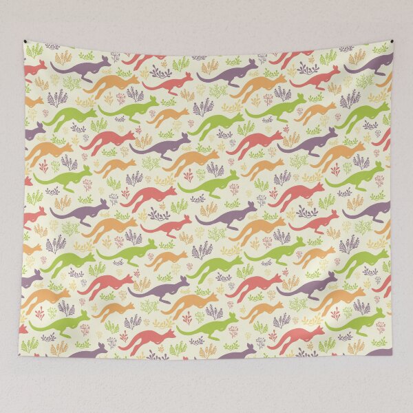 Item preview, Multicolor Kangaroo Plant Silhouettes Pattern designed and sold by KeeleyEdwards47.