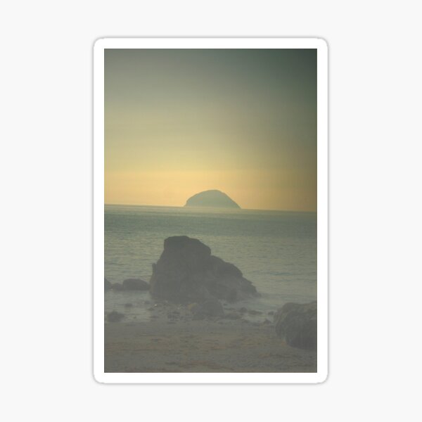Item preview, Seascape Dusk Ailsa Craig Ayrshire Coast Scotland designed and sold by Stravaigin.