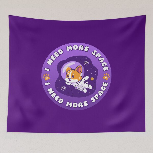 Item preview, I NEED MORE SPACE Astronaut Puppy Purple designed and sold by everything4eva.
