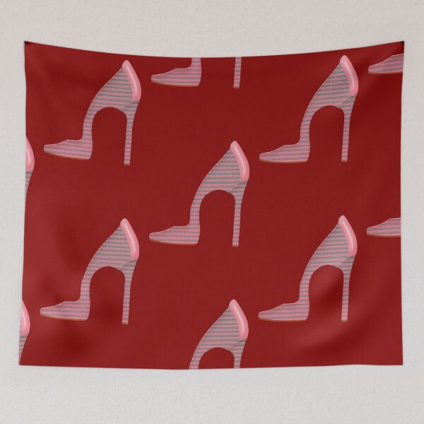 Artikelvorschau, Rosa und grauer High-Heel-Schuh  entworfen und verkauft von Yamy Morrell Art and Design.