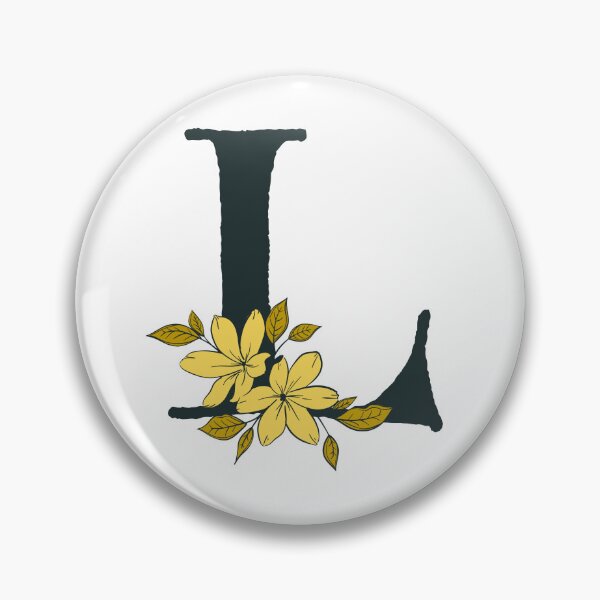 Item preview, Yellow floral L monogram designed and sold by Coffee Lifestyle.