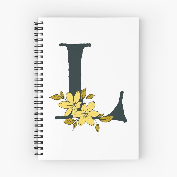Item preview, Yellow floral L monogram designed and sold by Lyssarien.