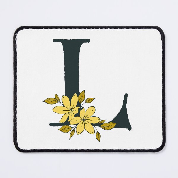 Item preview, Yellow floral L monogram designed and sold by Coffee Lifestyle.