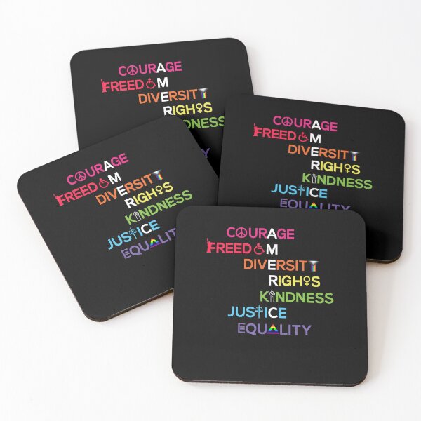 Item preview, courage freedom diversity rights kindness justice equality funny retro vintage happy quotes designed and sold by elizabethdawnn.