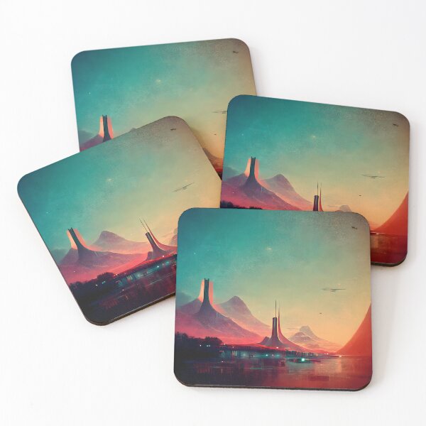 Item preview, Futuristic Mountainscape designed and sold by Foodcolored.