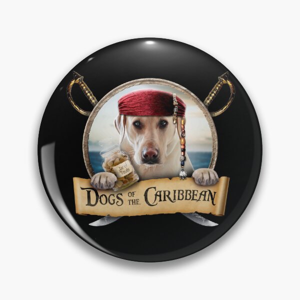 Artikelvorschau, Dogs of the Caribbean - Lustiger gelber Labrador Pirat entworfen und verkauft von BrainlabStudios.