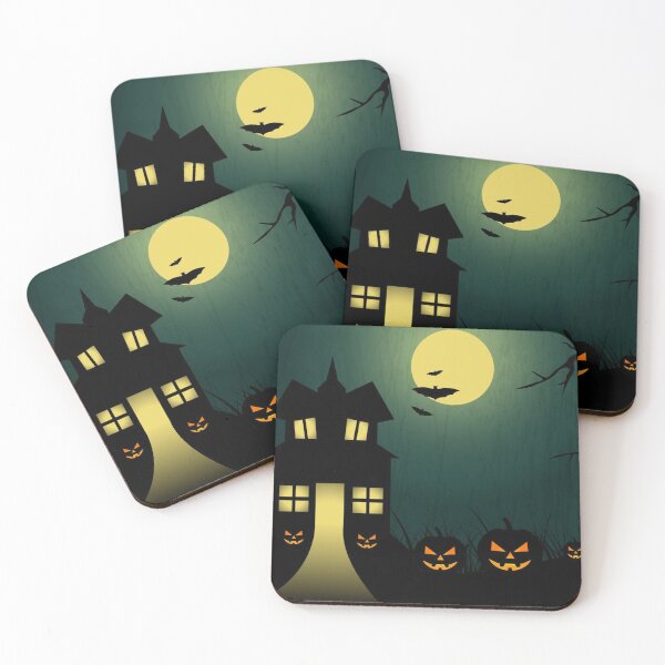 Item preview, Haunted House Welcoming Halloween With Pumpkin And Bats designed and sold by Sam-DesignMart.