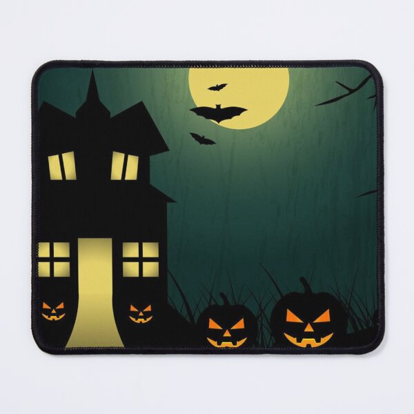 Item preview, Haunted House Welcoming Halloween With Pumpkin And Bats designed and sold by Sam-DesignMart.
