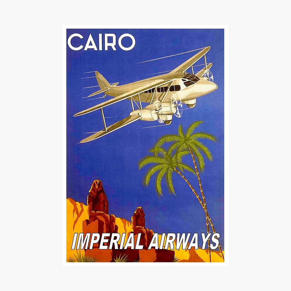PRINT TRAVEL RETRO ADVERT IMPERIAL AIRWAYS UK EGYPT INDIA ARAB CAMEL NOFL1360 